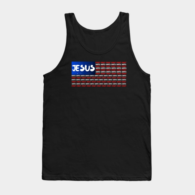 Jesus Christ American Flag Shirt Tank Top by SOCMinistries